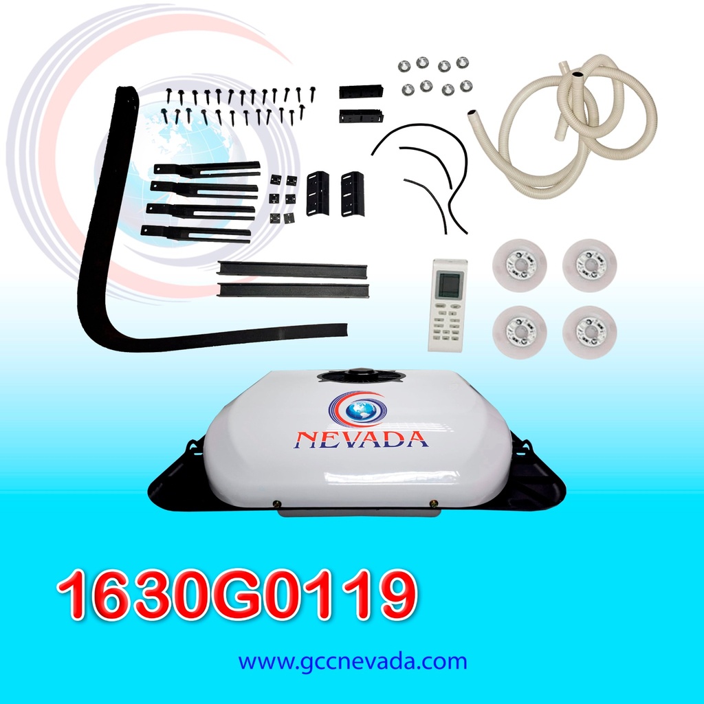 EQUIPO A/C UNIV ELECTRICO P/MAQUINARIA PESADA Y T/PUBLICO 8000 BTU 12V R-134-A NEVADA ASIA