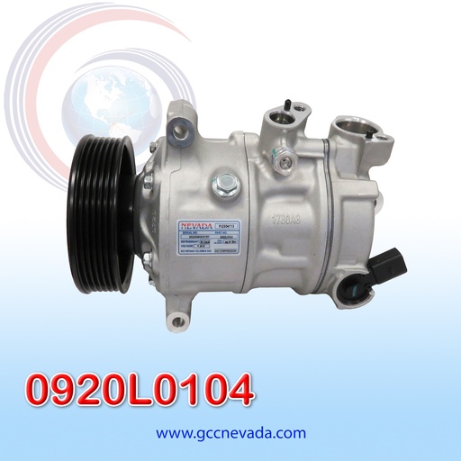 [0920L0104] COMPRESOR VOLKSWAGEN AMAROK /JETTA AÑO 2019 / TIGUAN 2020 / CRAFTER AUDI Q3 2020 / SEAT IBIZA 16/18 / ATECA 17/18 1.2L/1.6L/2.0L T/P 6PK 110MM 12V PXE14 NEVADA ASIA