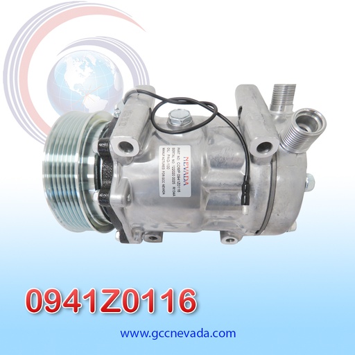 [0941Z0116] COMPRESOR 709 SD7H15 TOMA VERTICAL O-RING R-134-A T/P 6PK 119MM 12V NEVADA ASIA