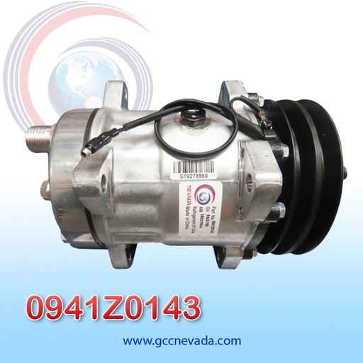 [0941Z0143] COMPRESOR 709 SD7H15 TOMA HORIZONTAL O-RING R-134-A 8 OREJAS 2A 132MM 12V NEVADA ASIA