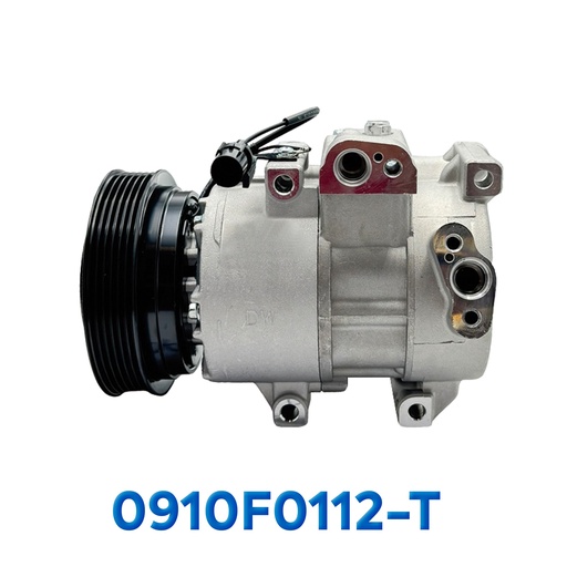 [0910F0112-T] COMPRESOR HYUNDAI ACCENT AÑO 12/17 / KIA FORTE / KOUP / CERATO 10/13 C/VAL POA R-134-A T/P 6PK 122MM 12V DV13 ASIA