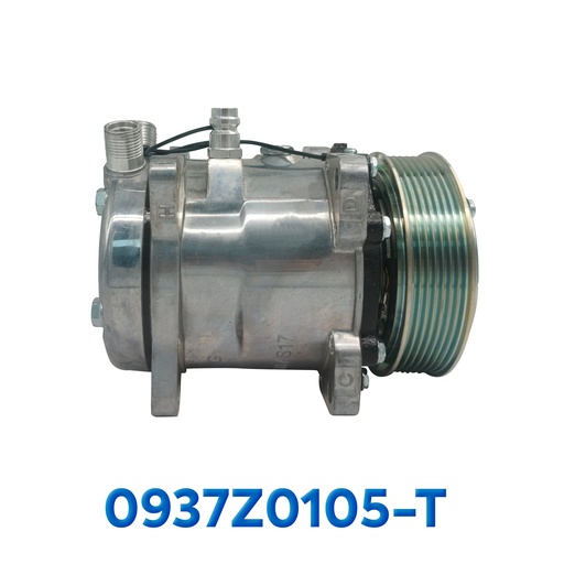 [0937Z0105-T] COMPRESOR 507 STD R-134-A 8 OREJAS TOMA VERTICAL O-RING 7PK 124MM 12V ASIA