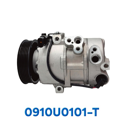 [0910U0101-T] COMPRESOR HYUNDAI TUCSON / IX35 / KIA SPORTAGE 2.0L AÑO 10/15 R-134-A T/P 6PK 120MM 12V DVE16 ASIA